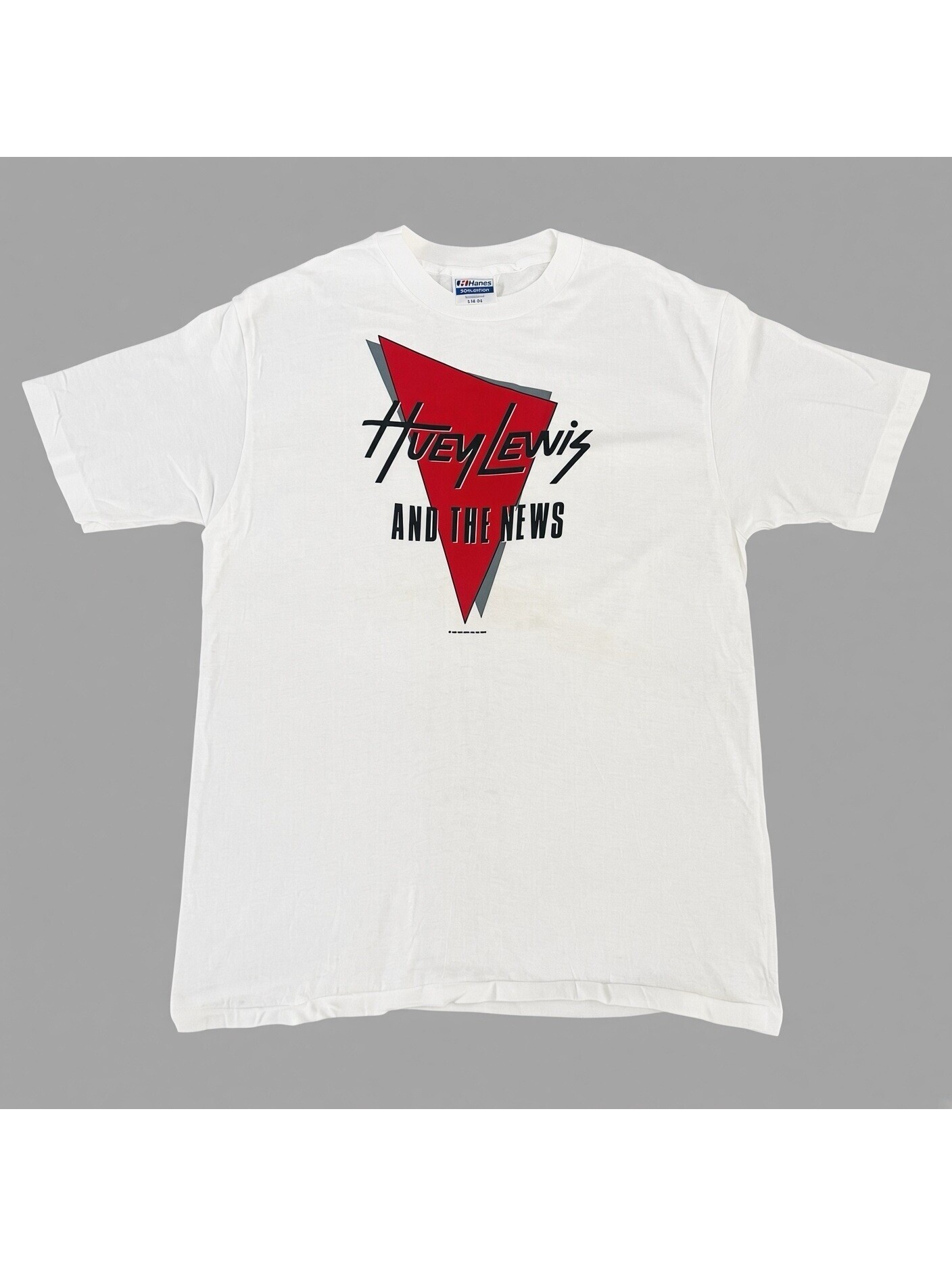 Vintage Huey Lewis And The News Band T-Shirt White Large